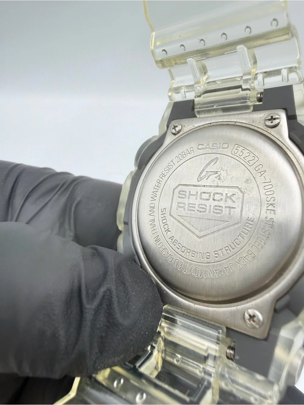 Casio G-Shock GA-700SKE-7A Clear Skeleton Analog Digital Watch 5522
